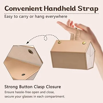 Sunglass Organizer Case - Foldable 5 Slot Eyewear Storage