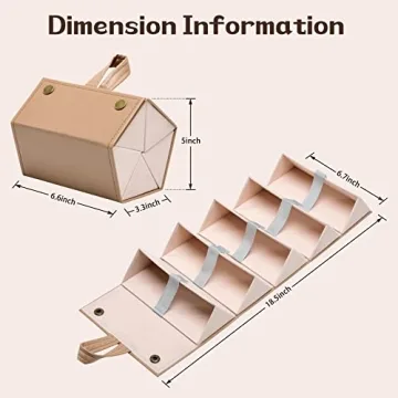Sunglass Organizer Case - Foldable 5 Slot Eyewear Storage
