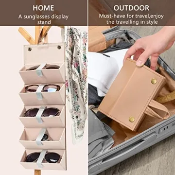 Sunglass Organizer Case - Foldable 5 Slot Eyewear Storage