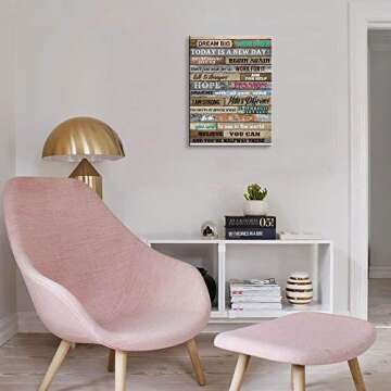 Inspirational Wall Art Motivational Poster Quotes Office Wall Decor for Living Room Bedroom Bathroom Decoration Rustic Framed Canvas Print Art Today Is A New Day 12"x16"