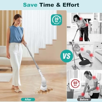 Effortless Bathroom Cleaning with TIKUTKU Spin Scrubber