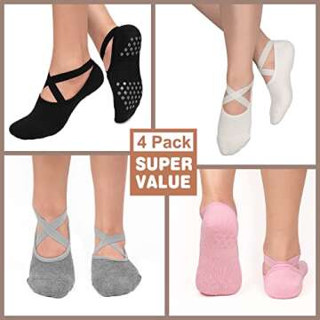 Top Grip Pilates Socks for Non-Slip Yoga and Dance
