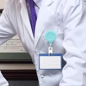 Colorful Retractable Badge Reel for ID Badges 12 Pack