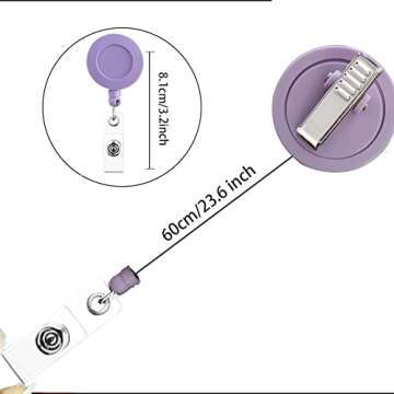 Colorful Retractable Badge Reel Cute ID Name Badge Holder Reels Nurse ID Badge Card Holder for Doctor Teacher Office Worker Solid Color 12 Pack (Colorful 2)