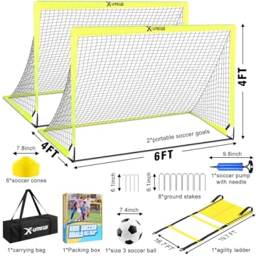 Portable Soccer Goal Set with Ball and Training Accessories