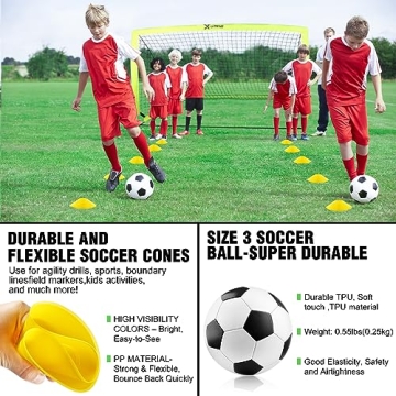 Portable Soccer Goal Set with Ball and Training Accessories