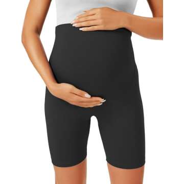 BONVIGOR Maternity Shorts Over The Belly Biker Workout Yoga Active Athletic Pregnancy Short Pants Lounge Pajama