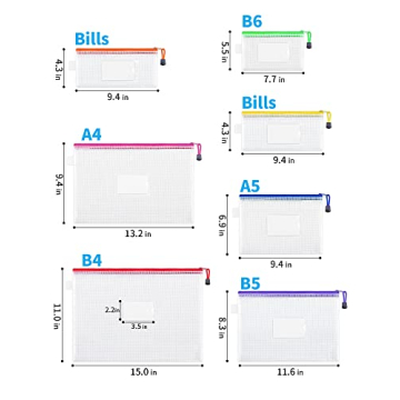 Durable 14-Piece Waterproof Mesh Zipper Pouches for Organization