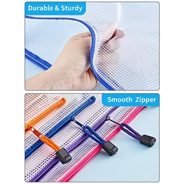 Durable 14-Piece Waterproof Mesh Zipper Pouches for Organization