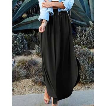 Trendy DOUBLJU High Waisted Maxi Skirt for Summer
