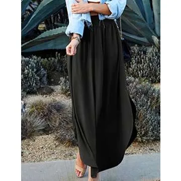 Trendy DOUBLJU High Waisted Maxi Skirt for Summer