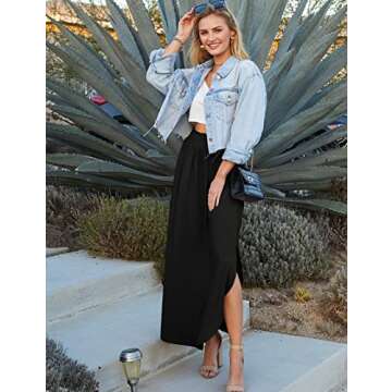 Trendy DOUBLJU High Waisted Maxi Skirt for Summer