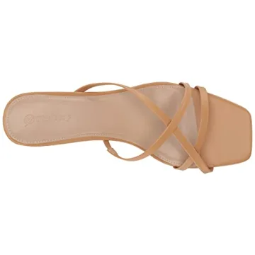 The Drop Amelie Square Toe Heeled Sandal for Women