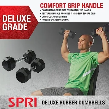 2-8 lb Rubber Hex Dumbbells Set for Home Fitness