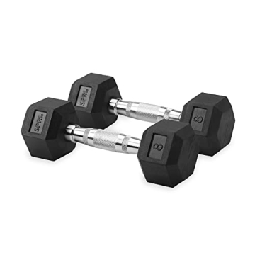 2-8 lb Rubber Hex Dumbbells Set for Home Fitness