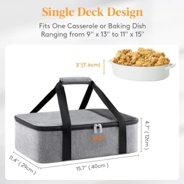 LUNCIA Casserole Carrier for Hot or Cold Food Transport