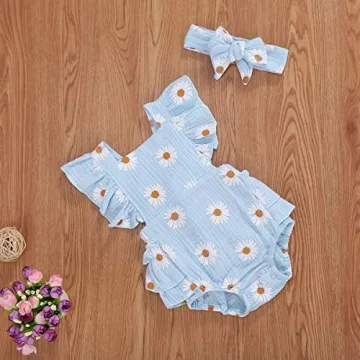 MA&BABY Baby Girls Floral Summer Romper Outfit 6-12 Months
