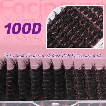 Focipeysa Fluffy Lash Clusters 100D Eyelash Clusters 10-18mm Fluffy Volume Individual Lashes D Curl Cluster Eyelash Extensions DIY Lash Extension for Beginners