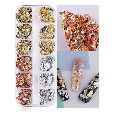 EBANKU Nail Art Foil Flakes for Stunning Shine