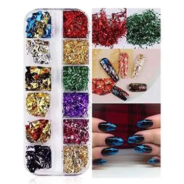 EBANKU Nail Art Foil Flakes for Stunning Shine