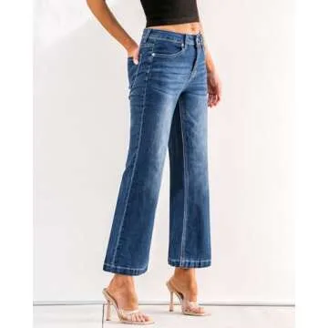 GRAPENT Teacher Pants Wide Leg Trouser Pants for Womens Summer Pants Baggy Pants Womens Trousers Womens Clothes Trendy 90S Outfit Womens Work Clothes Color Petite Dark Blue Size M Medium