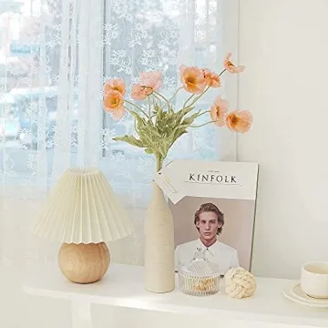 Kamang Artificial Poppy Coral Silk Flowers for Decor