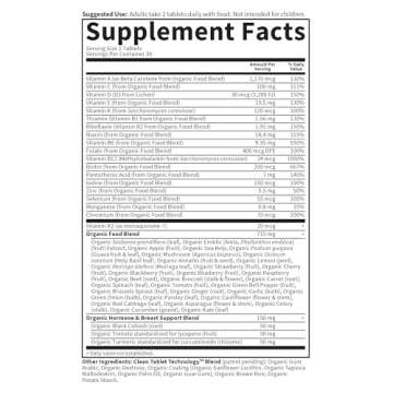 Garden of Life Organics Vitamins for Women 40+ - 60 Tablets, Womens Multi 40+, Vegan Vitamins for Women Over 40, Hormone & Breast Health Support Blend, Whole Food Womens Multivitamin