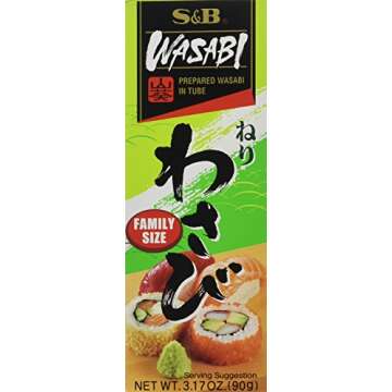 S & B Wasabi Paste 90g (Pack of 3) - Authentic Japanese Flavor | Perfect for Sushi
