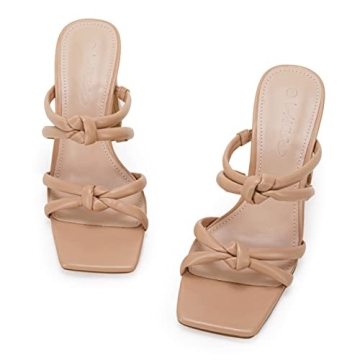 LAICIGO Stylish Square Open Toe Heeled Sandals for Women