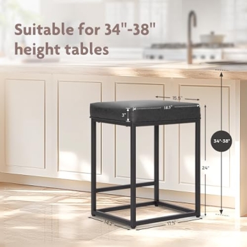 Stylish ALPHA HOME Bar Stools Set of 2 for Kitchens