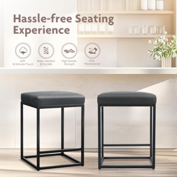 Stylish ALPHA HOME Bar Stools Set of 2 for Kitchens