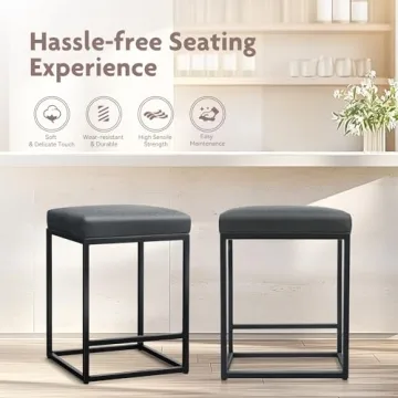 Stylish ALPHA HOME Bar Stools Set of 2 for Kitchens