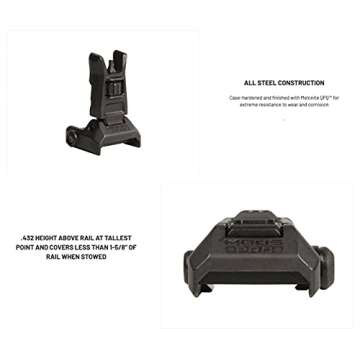 Magpul MBUS PRO Steel Backup Sights, Front Sight Black
