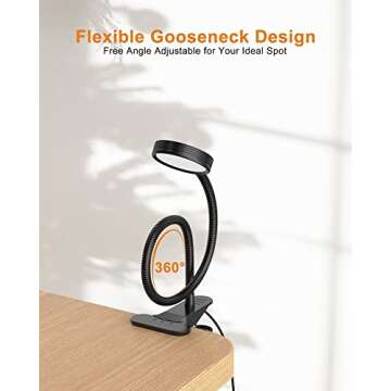 LEPOWER Clip-on Light: Perfect for Reading & Working