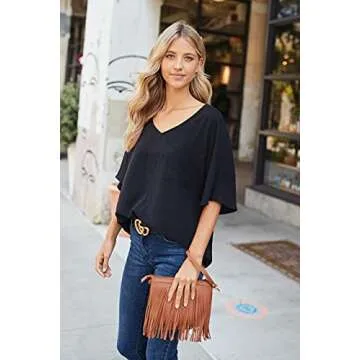 FashionPuzzle Small Fringe Crossbody Bag - Stylish and Functional