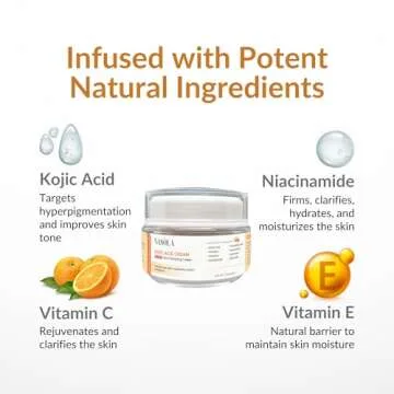 Nasola Kojic Acid Cream for Skin Clarifying, Complexion Revitalization, Radiance Boosting, Face & Body, Women & Men, Underarm & Armpit