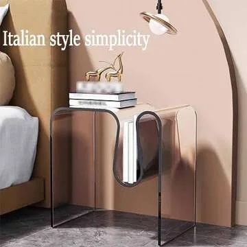 Oversized Space Glass Night Stand Modern Storage Solution