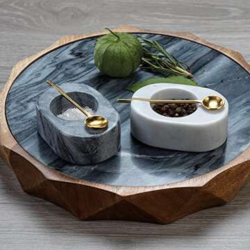 Stylish Zodax Marble Salt and Pepper Cellar for Dining