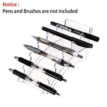 Hipiwe Acrylic Pen Holder Display Stand Clear Makeup Brush Rack Organizer Holder for E-cigarette 6-S...