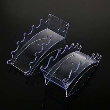 Hipiwe Acrylic Pen Holder Display Stand Clear Makeup Brush Rack Organizer Holder for E-cigarette 6-Slots Nail Brush Eyebrow Fountain Pen Rack Display (Pack of 2)