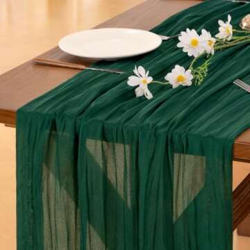 Emerald Green Cheesecloth Table Runner for Every Occasion