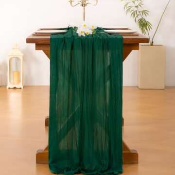 Emerald Green Cheesecloth Table Runner for Every Occasion
