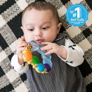 Baby Einstein Teether-pillar Rattle and Chill Teething Toy, Ages 3 months +