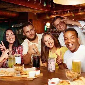 Eco-Friendly 6pcs Glass Cups with Bamboo Lids and Straws