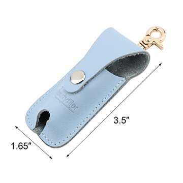 Beautyflier Clip-on Lip Balm Sleeves, Stylish Leather Lip Balm Holder with Keychain