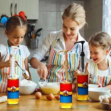 24 Pack Syrup Pumps Coffee Syrup Dispenser Pump for Syrup Bottles Coffee Flavoring Syrup Pump Fits 25.4 Oz/ 750ml Bottles Caramel Syrup Pump for Coffee Syrup Bottle, Gold, Black, White