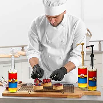 24 Pack Syrup Pumps Coffee Syrup Dispenser Pump for Syrup Bottles Coffee Flavoring Syrup Pump Fits 25.4 Oz/ 750ml Bottles Caramel Syrup Pump for Coffee Syrup Bottle, Gold, Black, White