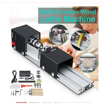 YWY Mini Lathe Machine Tool DIY Woodworking Wood lathe Milling machine Grinding Polishing Beads Dril...