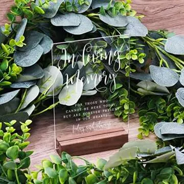 In Loving Memory Sign with Wood Stand for Weddings