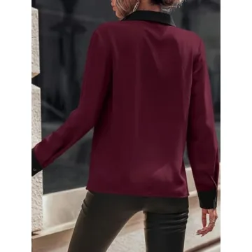 Stylish OYOANGLE Women's Colorblock Blouse for Work